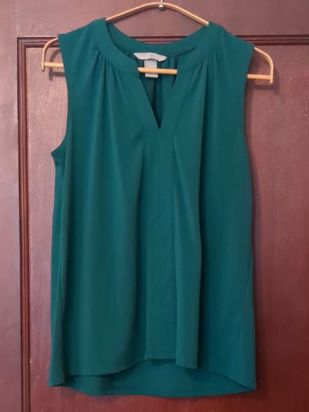Sleeveless Dark Green Blouse